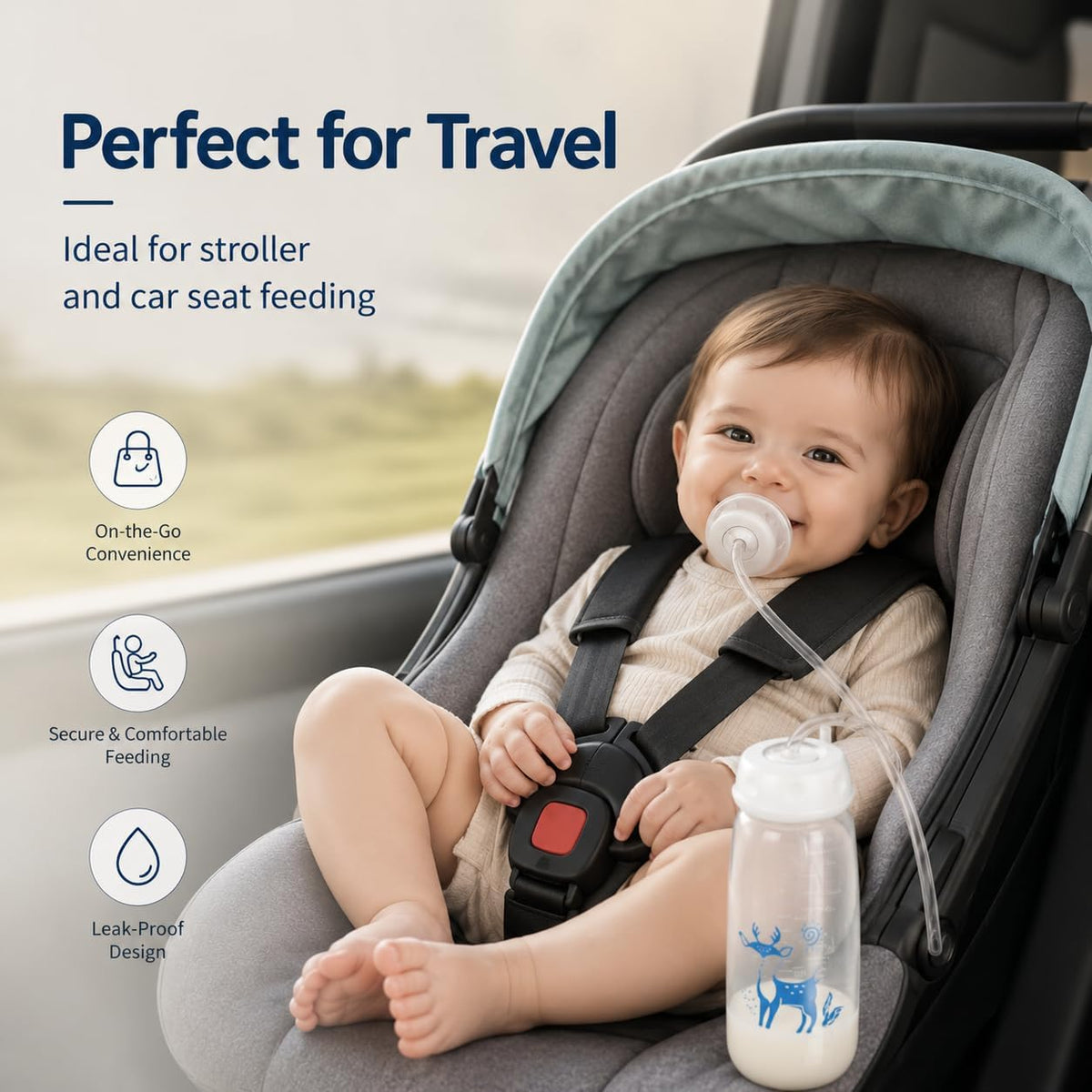 🍼 BabySip™ – 360° Weighted Straw Feeding Bottle