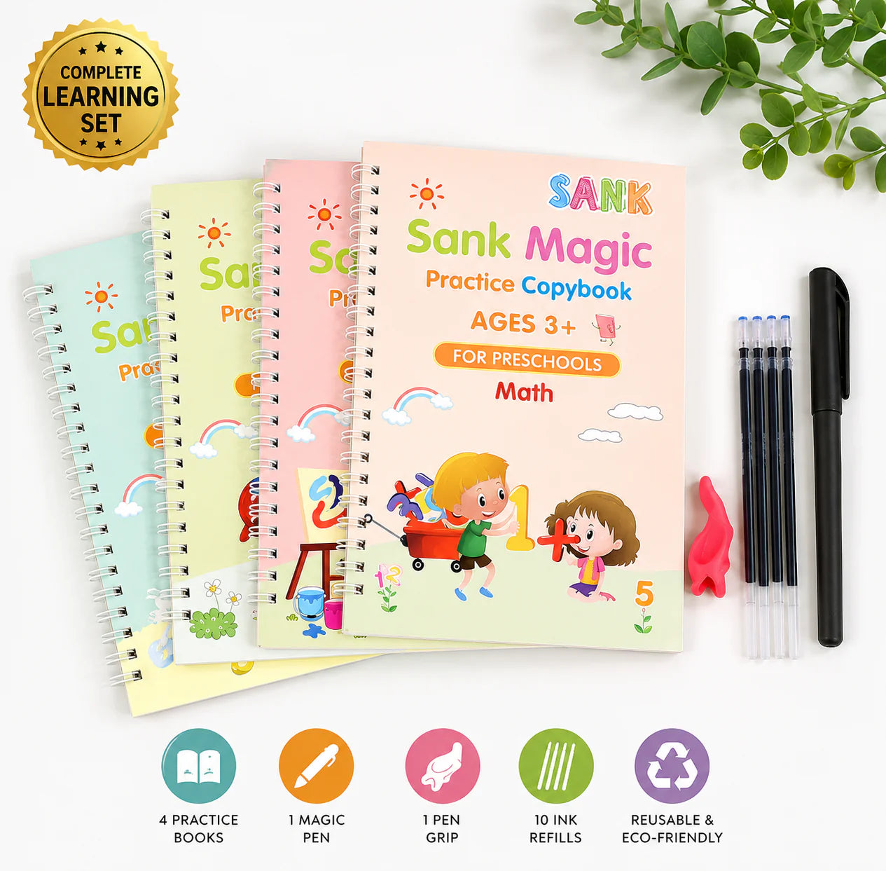 Early Learner Magic Book ( 4 Books + 1 Pen + 1 Grip + 10 Refills — 41% OFF Today! )